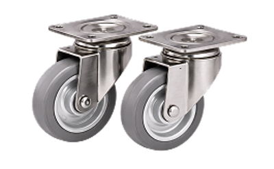 Ruote con supporti serie INOX